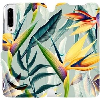 Flipové pouzdro na mobil Xiaomi Mi A3 - MC02S Žluté velké květy a zelené listy (5903226952922)