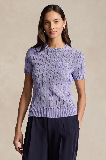 Bavlněný svetr Polo Ralph Lauren fialová barva, 211935306