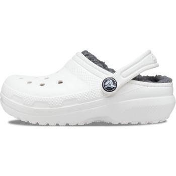 Crocs CLASSIC LINED CLOG K Uniszex gyerek belebújós cipő, fehér, méret 30/31