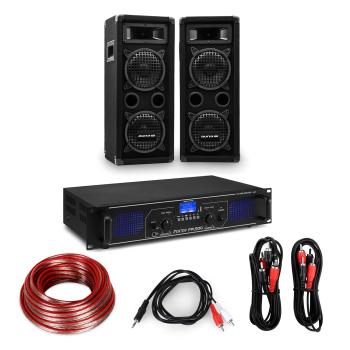 Electronic-Star Hi-Fi zesilovač a sada reproduktorů, zesilovač 2x 250 W, 2x reproduktor, 6,5 ", 300 W RMS