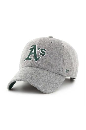 Čepice z vlněné směsi 47 brand MLB Oakland Athletics šedá barva, s aplikací, B-CHSCU18WIS-GY