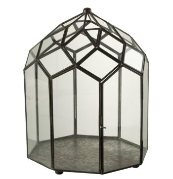 Černý kovový domácí skleník Terrarium - 25*25*38 cm 28982