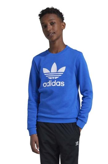 Dětská mikina adidas Originals TREFOIL CREW modrá barva, s potiskem, IY7438