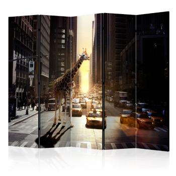 Paraván Giraffe in the Big City Dekorhome 225x172 cm (5-dílný)