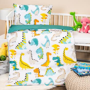 4Home gyermek pamut ágynemű kiságyba Little dino, 100 x 135 cm, 40 x 60 cm