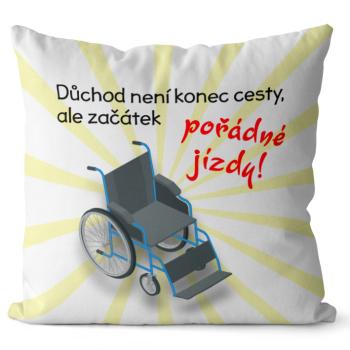 Polštář Důchod není konec cesty (Velikost: 55 x 55 cm)