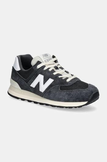 Kožené sneakers boty New Balance 574 šedá barva, U574RBH