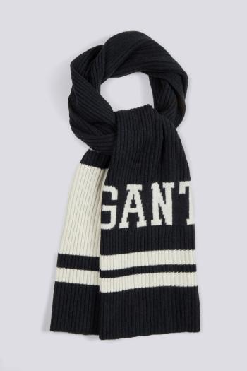 ŠÁLA GANT D1. STRIPED WOOL COLLEGIATE SCARF EBONY BLACK