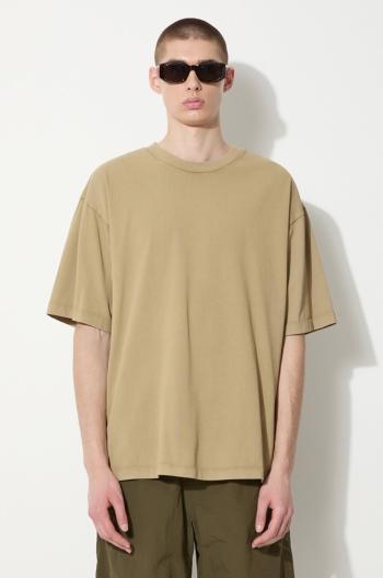 Bavlnené tričko Vans Premium Standards Washed SS Tshirt LX pánske, zelená farba, jednofarebné, VN000GVUCUQ1