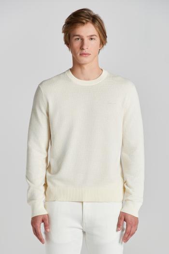 SVETR GANT TEXTURED COTTON C-NECK CREAM