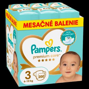 PAMPERS Plienky jednorázové Premium Care veľ. 3 (6-10 kg) - mesačné balenie 200 ks