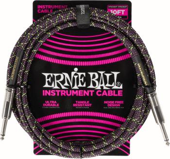 Ernie Ball Braided Instrument Cable Straight/Straight 3 m Rovný - Rovný Nástrojový kabel