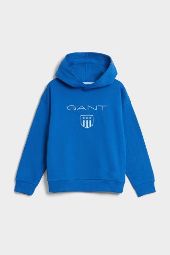 MIKINA GANT D2. CONTRAST SHIELD RELAXED HOODIE LAPIS BLUE