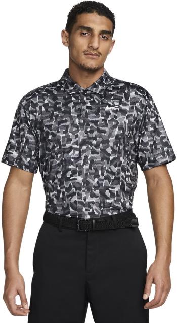 Nike Dri-Fit Tour Confetti Print Mens Light Smoke Grey/White XL Polo košeľa