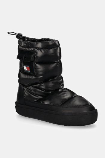 Sněhule Tommy Jeans TJW WINTER FEMININE BOOT černá barva, EN0EN02642