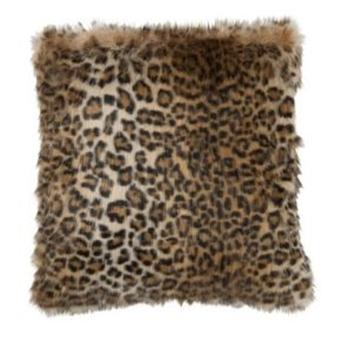 Polštář s dlouhým chlupem Leopard - Ø 45*5 cm 76868