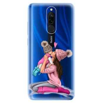 Odolné silikonové pouzdro iSaprio - Kissing Mom - Brunette and Girl - Xiaomi Redmi 8