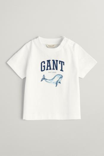 TRIČKO GANT WHALE PRINT SS T-SHIRT WHITE