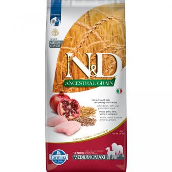 N&D Ancestral Grain Dog Senior Medium/Maxi Chicken&Pomegrate 12kg