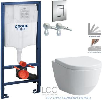 Rapid SL pro závěsné WC 38528SET s chromovou deskou + WC LAUFEN PRO LCC RIMLESS + SEDÁTKO 38772001 LP2