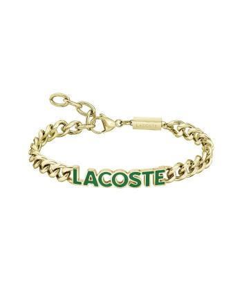 Lacoste Pozlacený pánský náramek z oceli Script 2040477