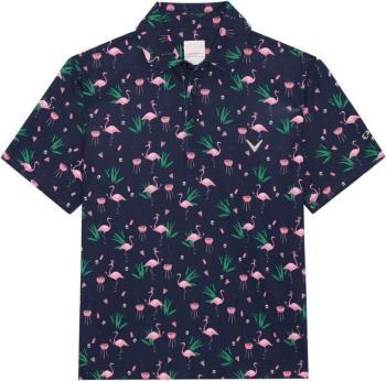 Callaway Boys All Over Flamingo Printed Peacoat XL Polo košile