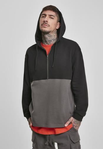 Urban Classics Relaxed Half Zip Hoodie black/darkshadow - M