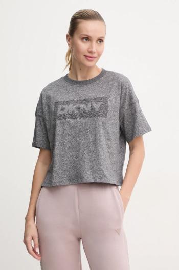 Bavlněné tričko Dkny šedá barva, DP4T1040