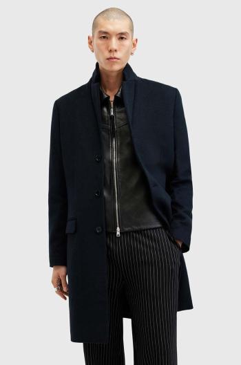 Kabát s příměsí vlny AllSaints HAL COAT tmavomodrá barva, přechodný, M005OZ