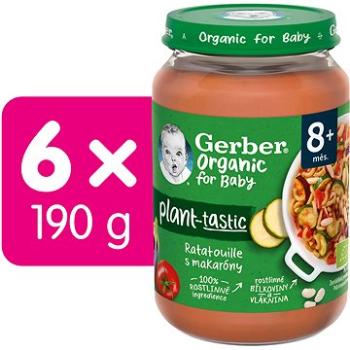 GERBER ORGANIC 100% rostlinný příkrm ratatouille s makaróny 6× 190 g (7613287939333)