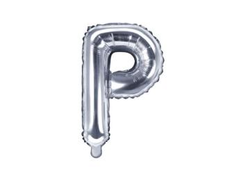 Balón foliový písmeno "P", 35 cm, stříbrný (NELZE PLNIT HELIEM) - PartyDeco