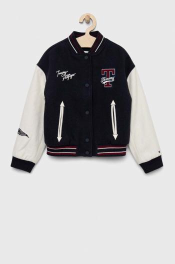 Dětská bunda Tommy Hilfiger tmavomodrá barva