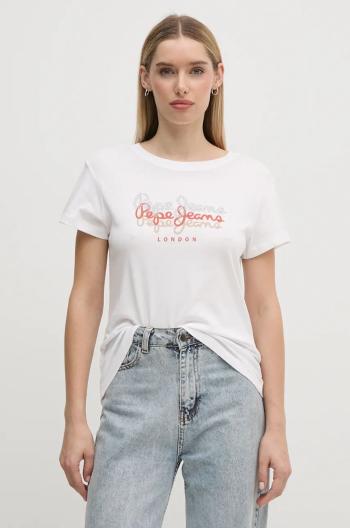 Bavlněné tričko Pepe Jeans GALEY bílá barva, PL505941