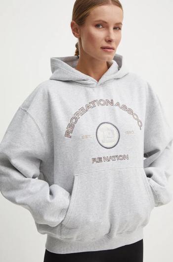 Mikina P.E Nation Outfield Hoodie dámská, šedá barva, s kapucí, melanžová, 243H396