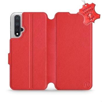 Flip pouzdro na mobil Honor 20 - Červené - kožené -   Red Leather (5903226919185)