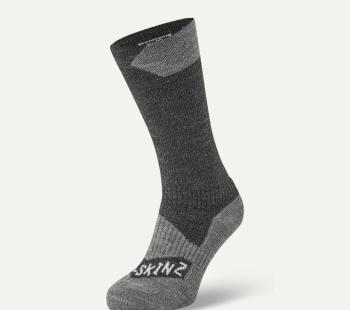 Sealskinz Waterproof All Weather Mid Length Sock Black/Grey Marl M Cyklo ponožky