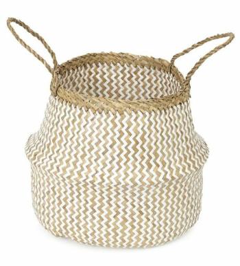 Coș de hârtie și iarbă de mare natural Compactor Belly M, pliabil, 35 x 32 cm, alb, M