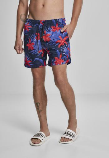 Urban Classics Pattern Swim Shorts blue/red - S