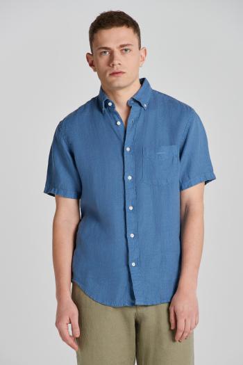 KOŠILE GANT REG GMNT DYED LINEN SS SHIRT SALTY SEA