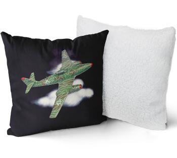 Polštář Messerschmitt Me 262 (Velikost: 40 x 40 cm, Podšití beránkem: ANO)