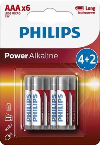 6 elemek PHILIPS AAA 1,5 V mikro