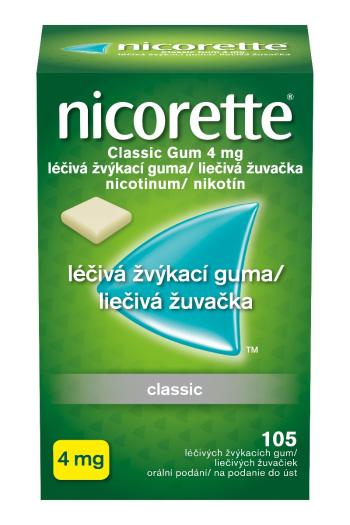 Nicorette Classic Gum 4 mg léčivá žvýkací guma 105 žvýkaček