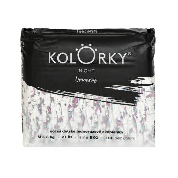 KOLORKY NIGHT Noční jednorázové eko plenky vel. M 5-8 kg 21 ks jednorožci