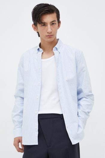 Košile Les Deux pánská, tyrkysová barva, regular, s límečkem button-down, LDM410135