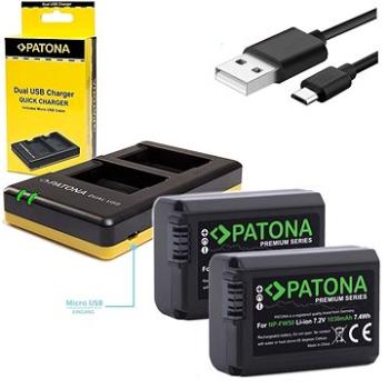 PATONA Foto Dual Quick Sony NP-FW50 + 2x baterie 1030mAh (PT1964B)