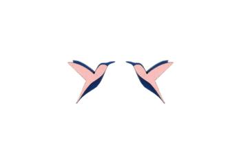 Dřevěné náušnice Pink Hummingbird Earrings možností výměny či vrácení do 30 dnů