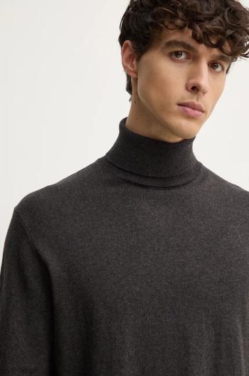 Svetr z vlněné směsi Pepe Jeans NEW ANDRE TURTLE NECK pánský, šedá barva, lehký, s golfem, PM702470