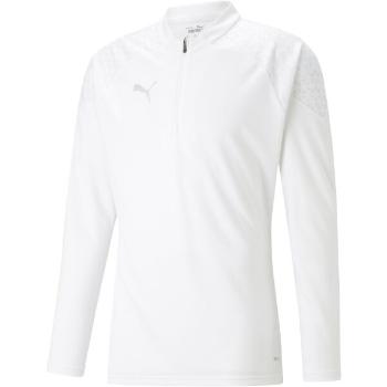 Puma TEAMCUP TRAINING 1/4 ZIP TOP Pánská sportovní mikina, bílá, velikost