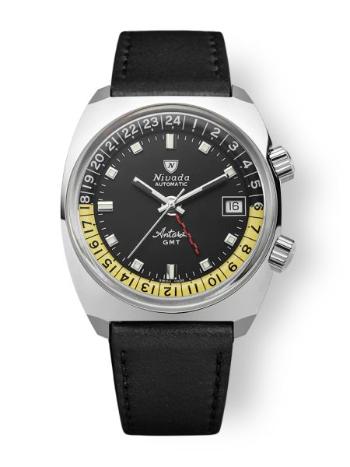 Nivada Grenchen Antarctic GMT - Black - Black Leather