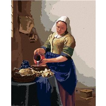 Diamondi - Diamantové malování - MLÉKAŘKA (J. VERMEER), 40x50 cm, Vypnuté plátno na rám (604904B)